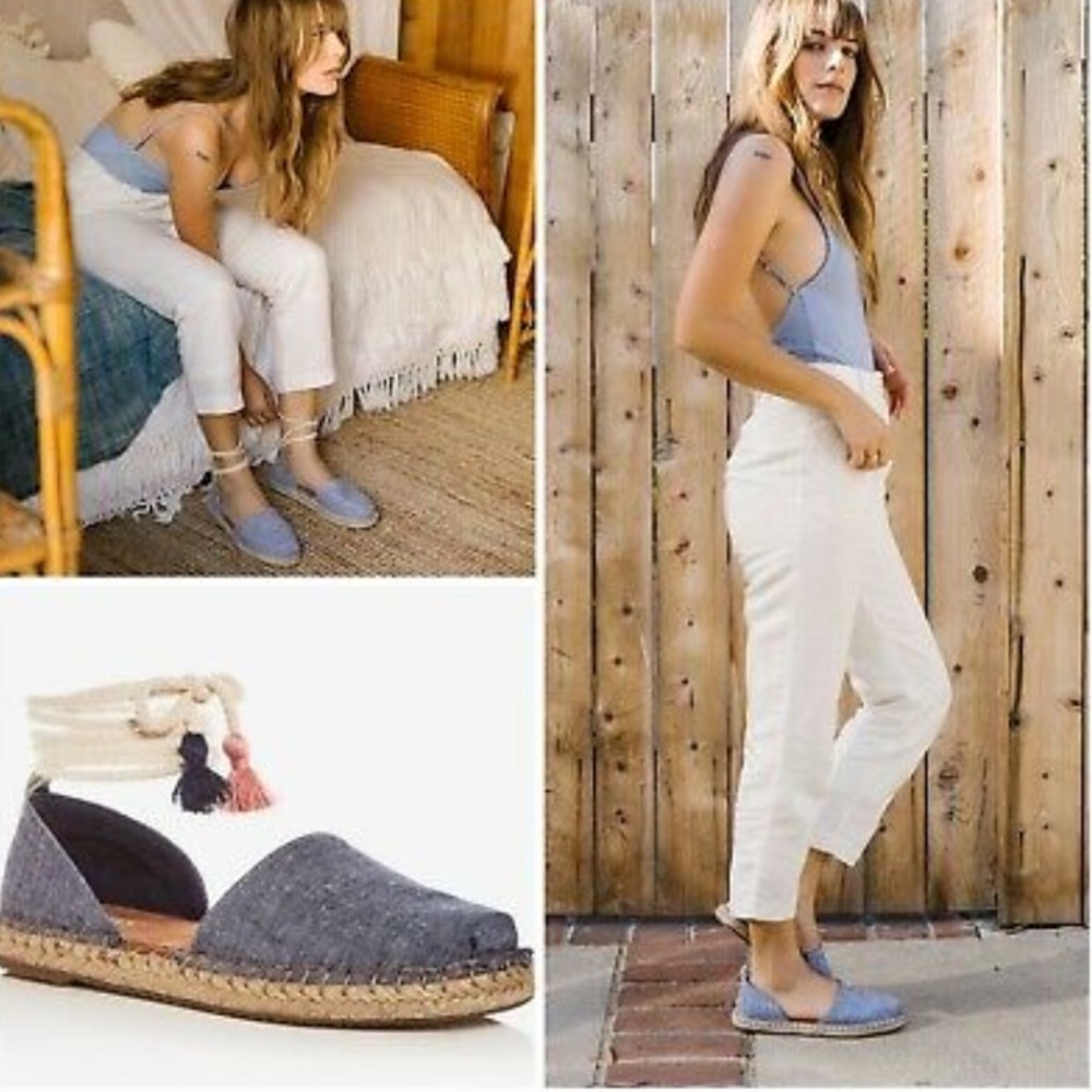 New! TOMS Katalina Chambray Espadrilles 7.5